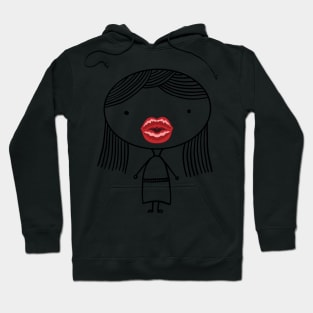 Girl graphic with too big lip filler Botox Funny girl Hoodie